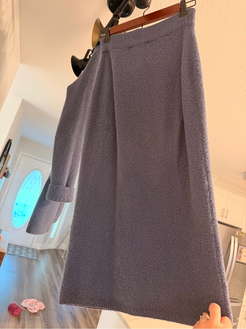Express Lavender Bouclé Double-Breasted Blazer and Pencil Skirt - Picture 5 of 7